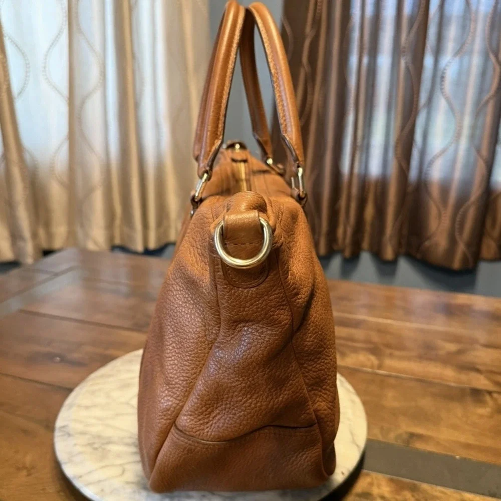Coach Central Satchel F55662 Saddle Brown Pebbled Leather 14x9x5" Bag $395 MSRP! - Picture 6 of 16